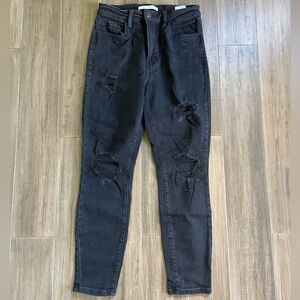 Eunina Black Distressed Skinny Jeans